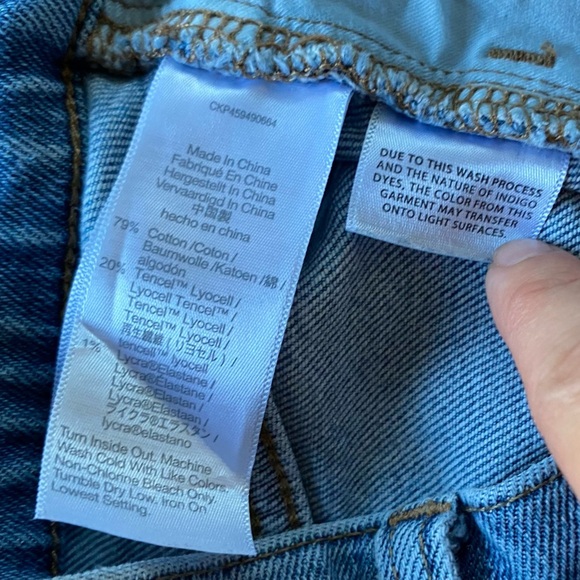 Madewell The Momjean Florian Wash TENCEL Denim Yoke-Pocket Blue Retro High Rise - Picture 12 of 13